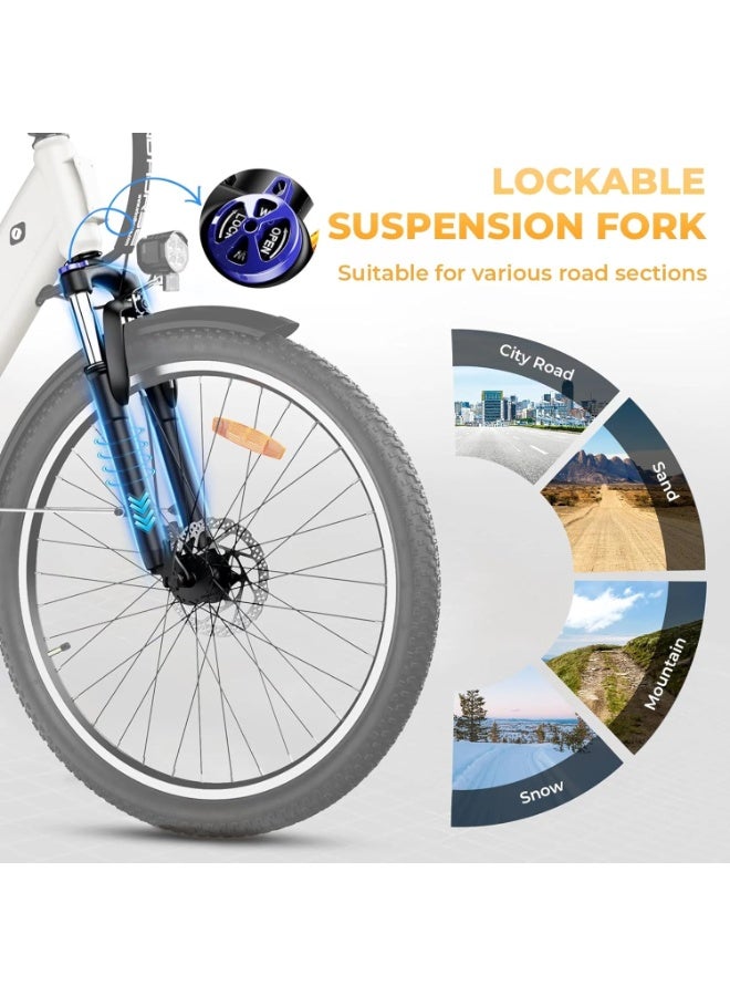 ويندهورس دراجة كهربائية F2 للبالغين، محرك بقوة 350 واط، بطارية قابلة للإزالة 36 فولت 13 أمبير، مدى يتراوح بين 40 و80 كم، سرعة قصوى 32 كم/ساعة، هيكل من سبائك الكربون، إطارات مقاس 26 بوصة، ناقل حركة شيمانو بسبع سرعات، فرامل قرصية مزدوجة، 3 أوضاع للقيادة. - Image 3